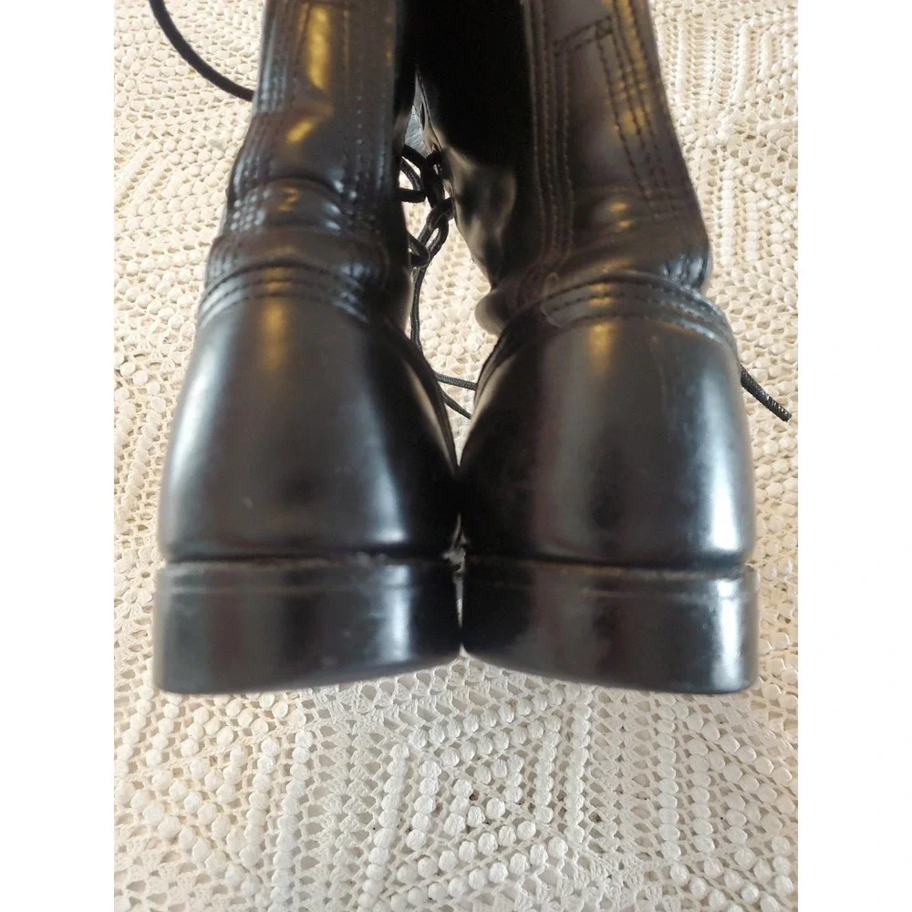 Vtg Corcoran 1500 Jump Boots 9 D black combat military made‎ in USA cap toe